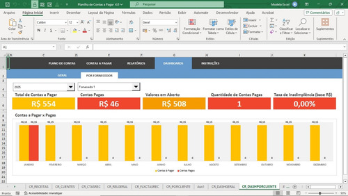 Planilha De Controle De Contas A Pagar Recorrente 4.0