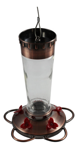 Chilipet Bebedero Alimentador Para Colibri P/nectar Comedero De 5 Puertos Y Con Botella De Cristal Capacidad De 384ml