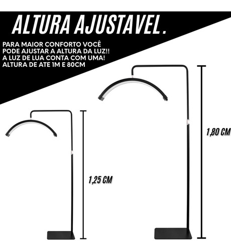 Kit Arco De Luz Led Lua + Kit De Sobrancelhas Profissional