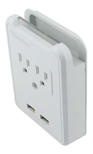 Multicontacto De Pared Con Supresor De Picos Con 2 Usb 