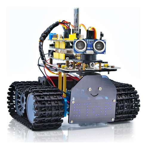 Keyestudio Mini Tank Robot V2 Smart Car Kit Para Arduino, In
