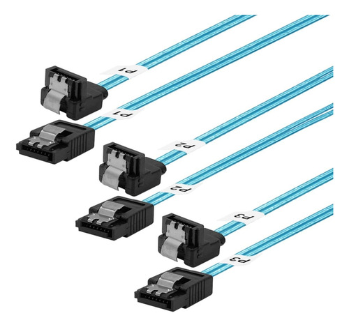 Cable Sata-iii: 12  3 Sata 90 Grado Angulo Recto 6 Gbps Para