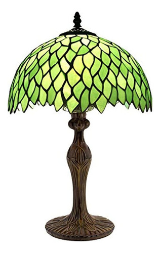 Lámpara De Mesa De Estilo Tiffany, Color Verde, Pantalla De