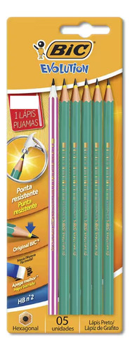 Lápis Preto Bic Nº 2hb Sextavado 1lápis Preto Pijama Sortido