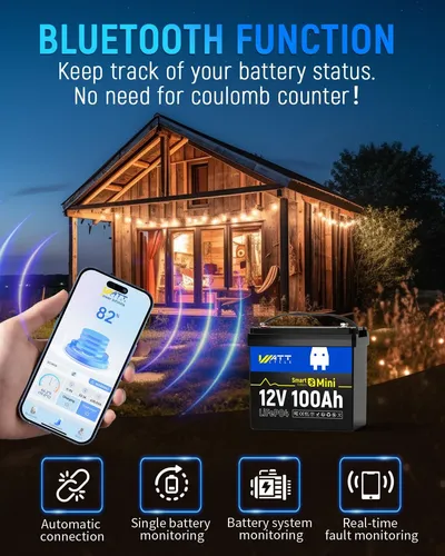Batería De Litio 12 V 100 Ah Con Bluetooth Y Smart Bms