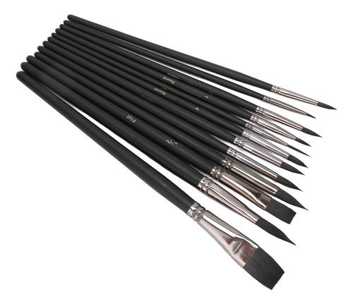 Pinceles Para Pintura Al Óleo, 12 Piezas, Pintura Acrílica,
