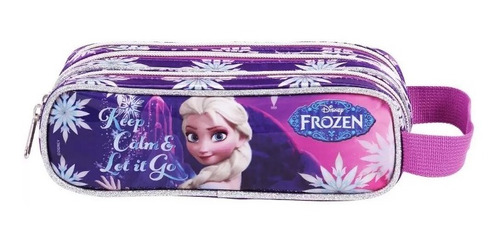 Estojo Com 3 Repartições Frozen Elza 2017