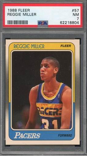 Tarjeta Reggie Miller 1988 Fleer Basketball Rookie Card Rc 5