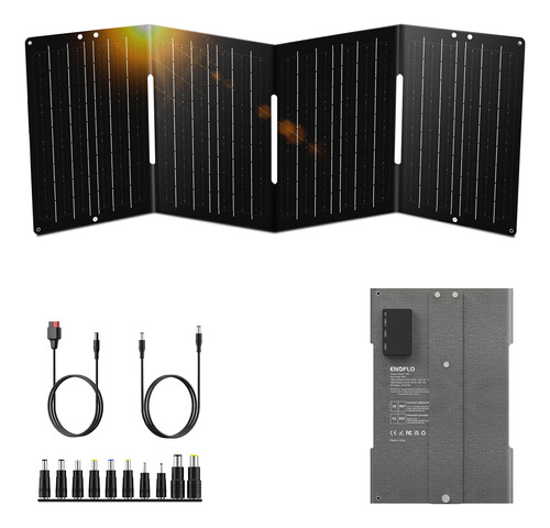 Cargador De Panel Solar Plegable Portatil De 60 W Para Acamp