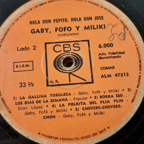 Sin Tapa Disco Gaby Fofo Y Miliki Hola Don Pepito If0