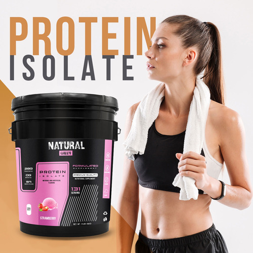 Proteina Whey Isolate Hidrolizada Natural Green 5kg 131 Serv Fresa