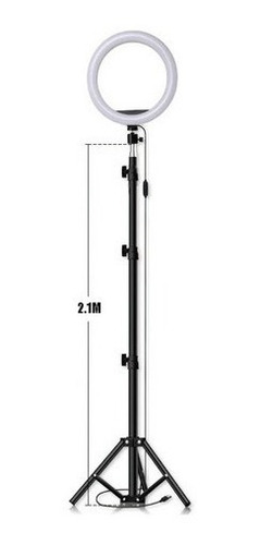 Imagen 3 de 3 de Aro De Luz Led Grande 31cm 12 Con Tripode 2.1m Tik Tok