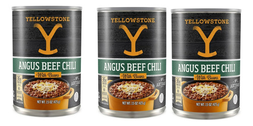 Pack 3 Yellowstone Angus Beef Chili Con Frijoles 425g