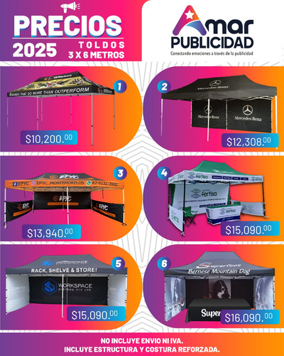 Toldo Publicitario Con Back Y Laterales 2x2mts Personalizado