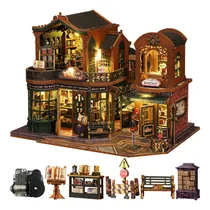 Comprar Kit Casa Miniatura Diy Tucraew Librería Con Caja Musical