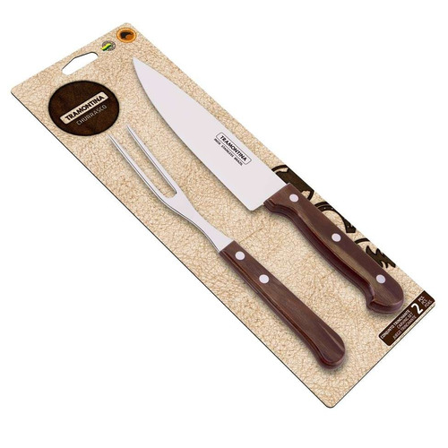 Conjunto Para Churrasco Inox 2 Peças Bege 13cm Tramontina