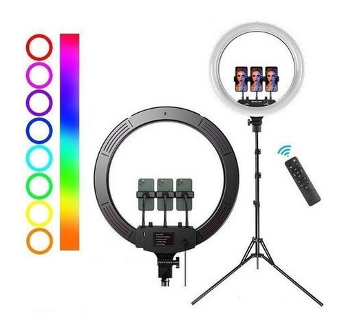 Aro Led Luz 45cm Trípode 2.10m Iluminación Rgb Colores Npo