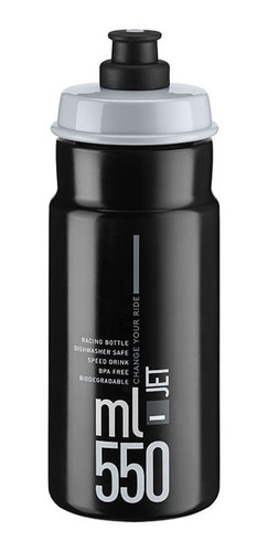 Imagem 1 de 1 de Garrafa Caramanhola De Competição Elite Jet Preta 550ml