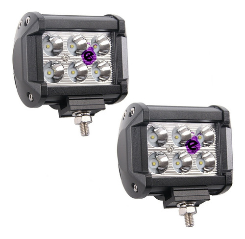 Caja X 2 Faros Proyectores Reflectores 12v 24v Barra Led 22w