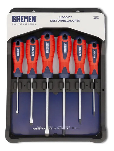 Juego Kit Destornillador Bremen Br6230 Set 6 Piezas Philips