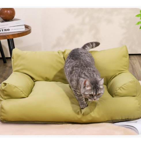 Sofá Y Silla De Piel Sintética Para Mascotas Color Verde Verde Diseño
