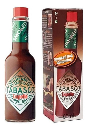 3x Molho Tabasco Chipotle Pepper Sauce 60ml