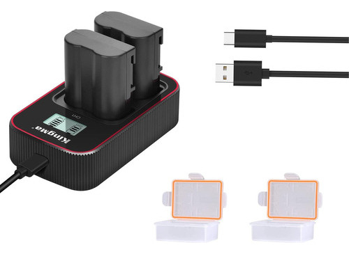 Cargador Doble Kingma P/ Nikon Z8 Z7ii Z6ii Z5 D7500 D800 Negro