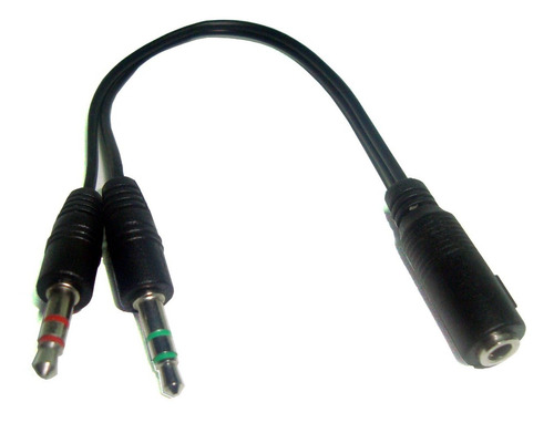Cable Adaptador Pc Miniplug Hembra Trrs A 2 Miniplug Macho