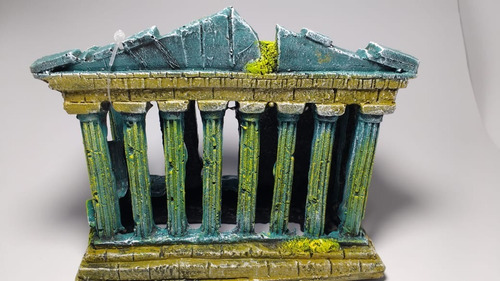 Enfeite Aquário Ruína Templo Grego Com Colunas 
