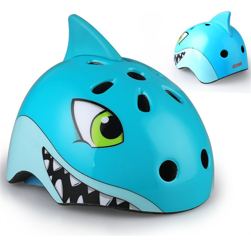 Casco Infantil De Dibujos Animados Con Patrón De Tiburón Par