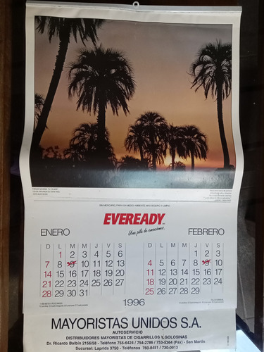 Almanaque Antiguo 1996 Eveready Fotos Aldo Sessa (Usado)