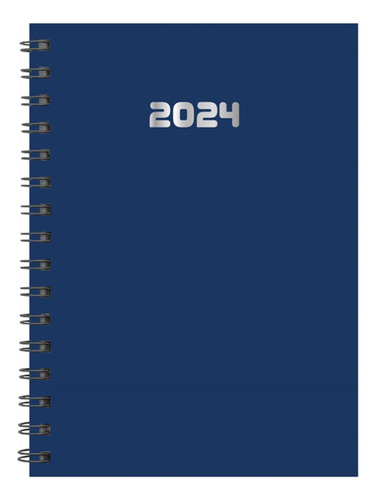 Agenda 2024 Diaria N° 7 C/espiral Gofrada Azul