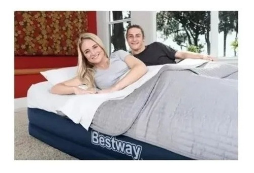Colchón Inflable Bestway Cama Azul Con Bomba Msi