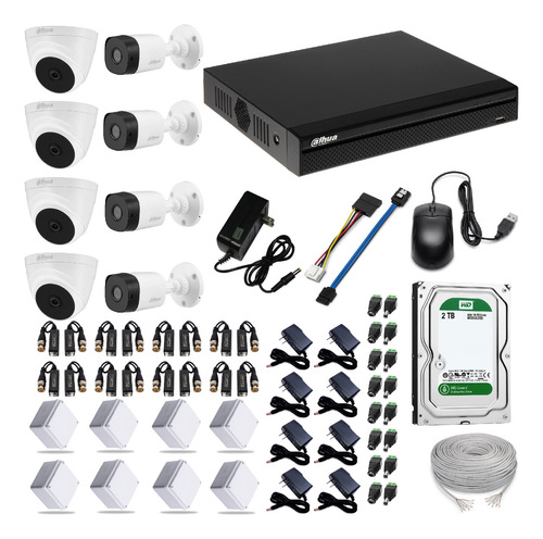 Cctv Kit Dahua Xvr 16ch + 8 Camaras Seguridad + Disco 2tb 