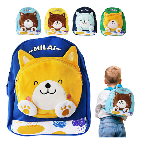 20 Mochila Escolar/infantil Backpack 3d Diseños Kawaii Niños Color Diseño De La Tela Animales 3d