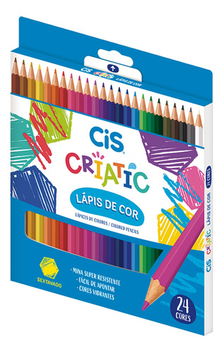 Lápis De Cor Criatic 24 Cores Sextavado Cis