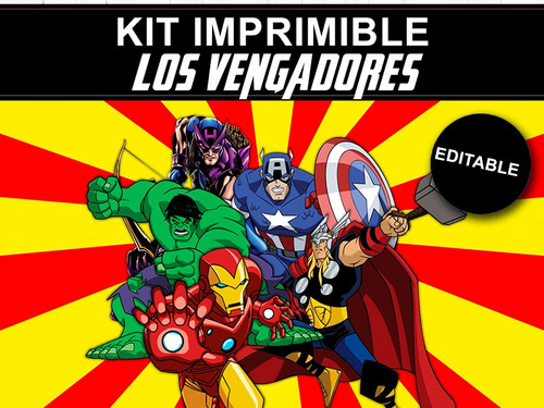 Kit Imprimible Editable Los Vengadores Avengers Candybar