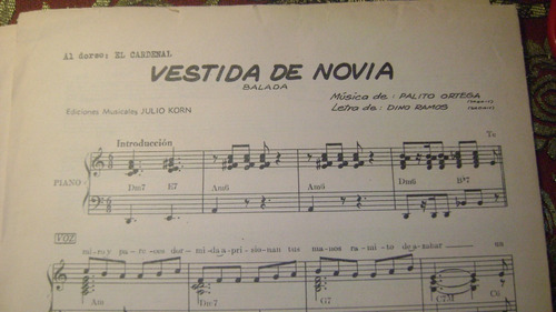 2 Partituras Piano Vestida De Novia Y El Cardenal Baladas 2