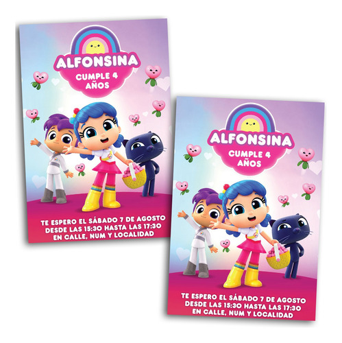 Vera Y El Reino Arcoiris Invitaciones Whatsapp Imprimibles
