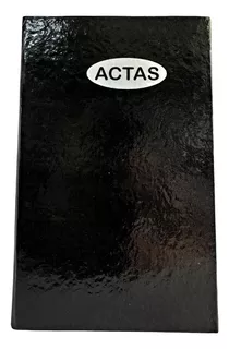 Libro Actas Oficio 100 Hojas Num1-200 Corona 2 Manos Color Negro