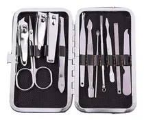 Comprar Set X12 Manicuria Pedicuria Con Estuche Alicate Tijera Limas