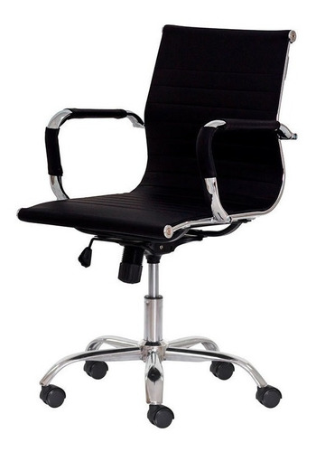 Cadeira de escritório Waw Design Escritório stripes diretor  preta com estofado de poliuretano x 2 unidades
