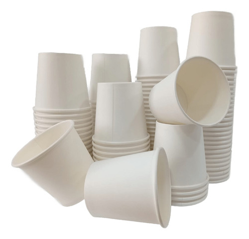 Vaso De Carton Para Café Encerado Biodegradable 4 Oz 50 Pz Color Blanco