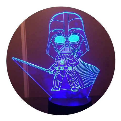 Lámpara 3d App Incluida Star Wars Mini Darth Vader + Pilas