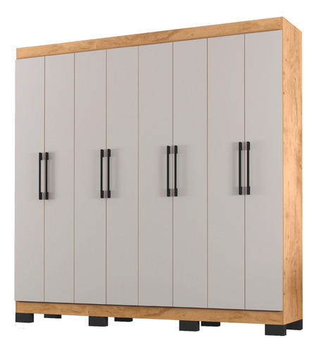 Guarda Roupas Casal 8 Portas Mayara New Freijó/Baunilha Cor Freijó/Blanco roto