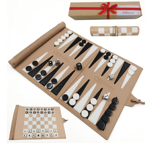 Juego De Backgammon Enrollable (color Beige) Juego