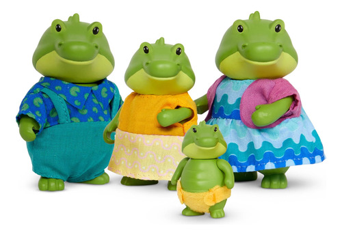 Juego De 4 Figuras De Cocodrilo Posables Y Libro De Cuentos