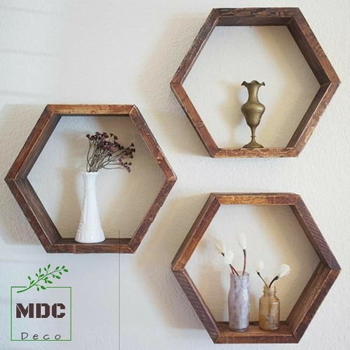 Repisa Hexagonal De Madera