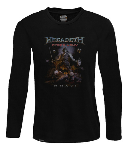 Camiseta Manga Larga Hombre Megadeth Banda Trash Metal Lbo2