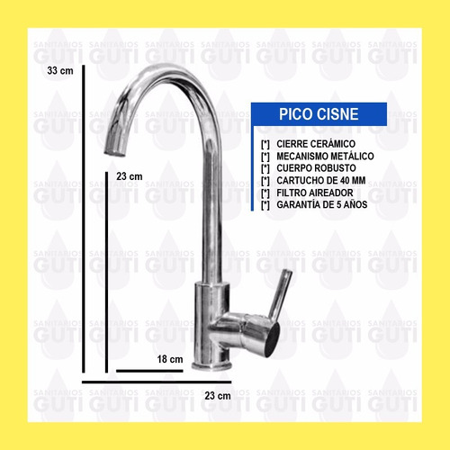Combo Vanitory Blanco Bacha Vidrio Apoyo Espejo Pico Cisne